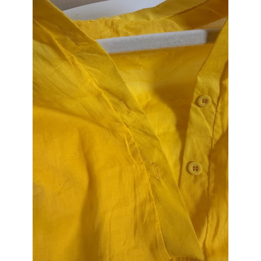 Unbranded Shirt Dress Women L Yellow Excellent Oversized Maxi Long Sleeve Boho - Picture 11 of 11